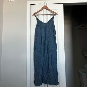 Chambray Maxi Slip Dress